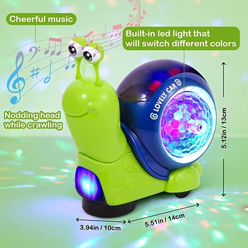 Musical Light-Up Crawling Snail Toy for Babies