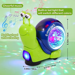Musical Light-Up Crawling Snail Toy for Babies