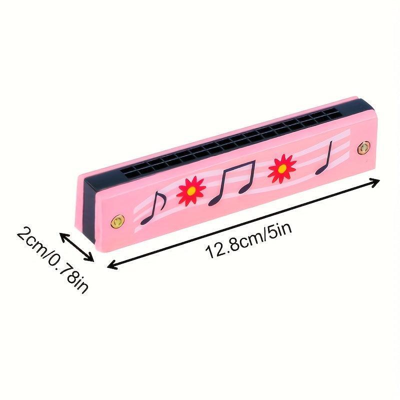 1Pc Wooden Toy Harmonica 16 Holes Painted Musical Instrument Parent Child Puzzle