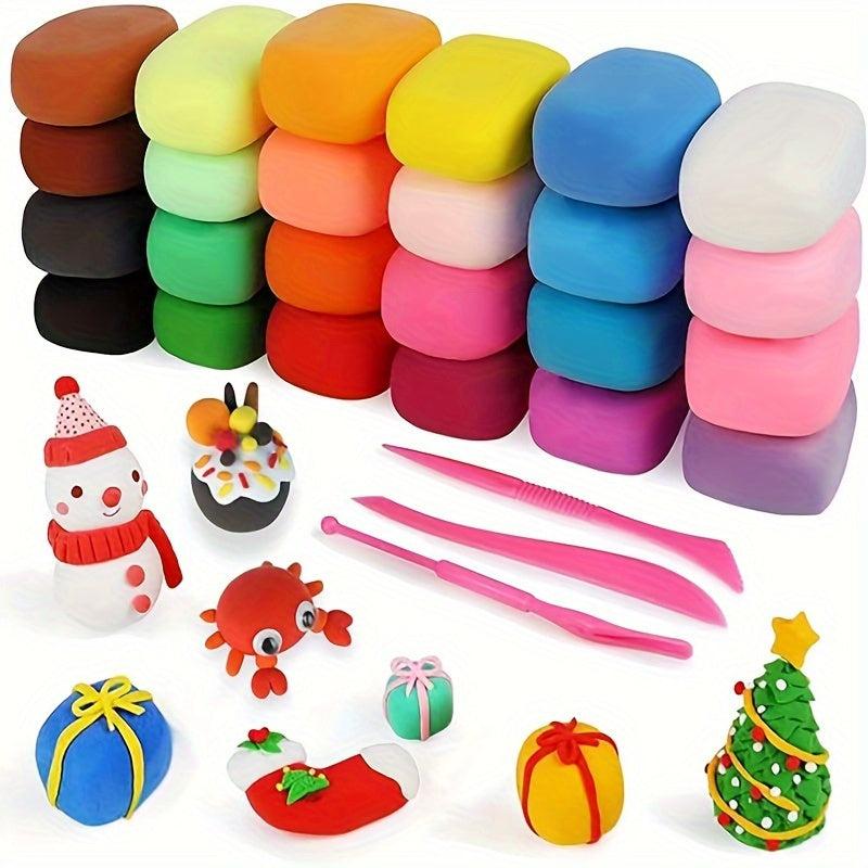 24 Colors Magic Modeling Clay Kit with Tools for Slime Play Clay Art