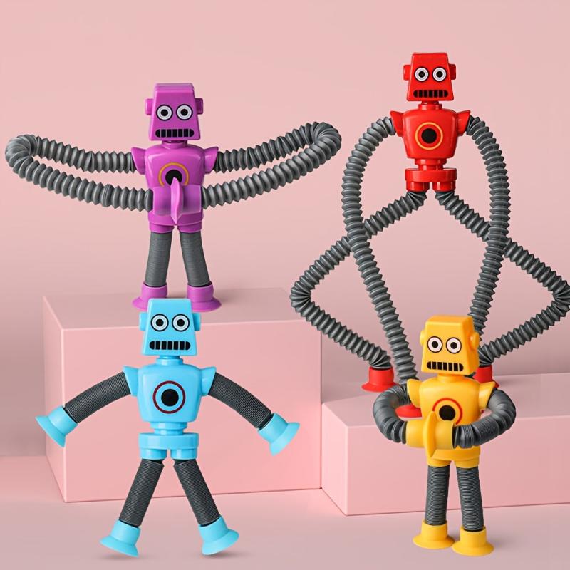 4pcs Cartoon Robot Decompressing Toys Multifunctional Creative Sensory Toys