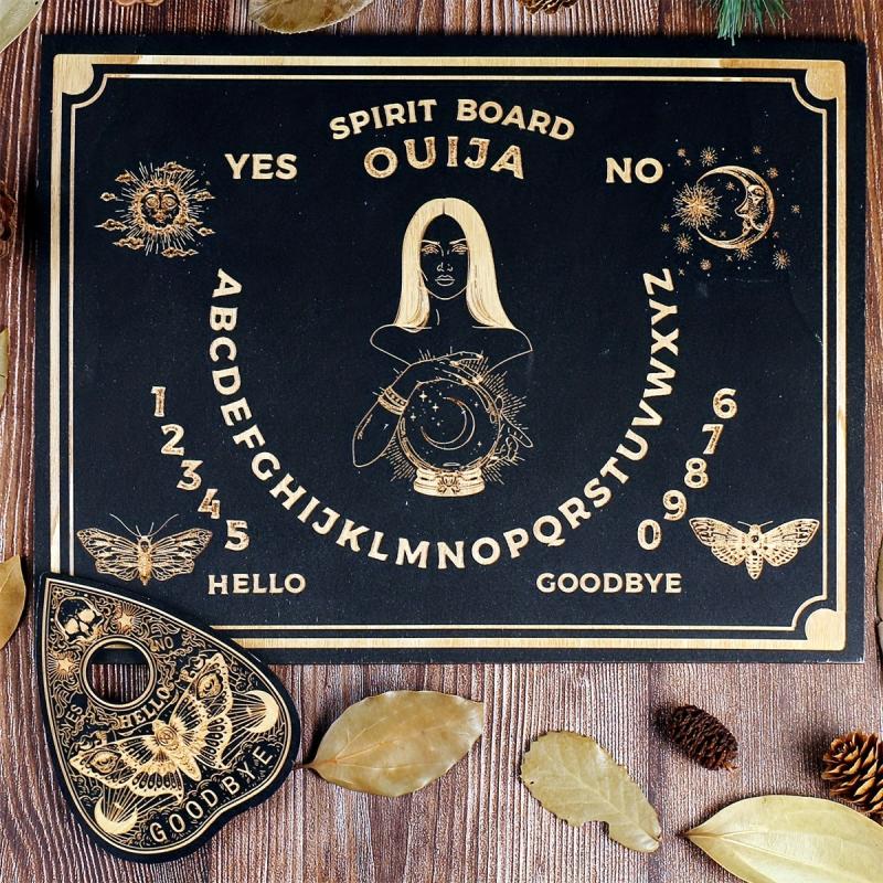Wooden Spirit Board & Planchette Kit 30 Dowsing Divination Board Set