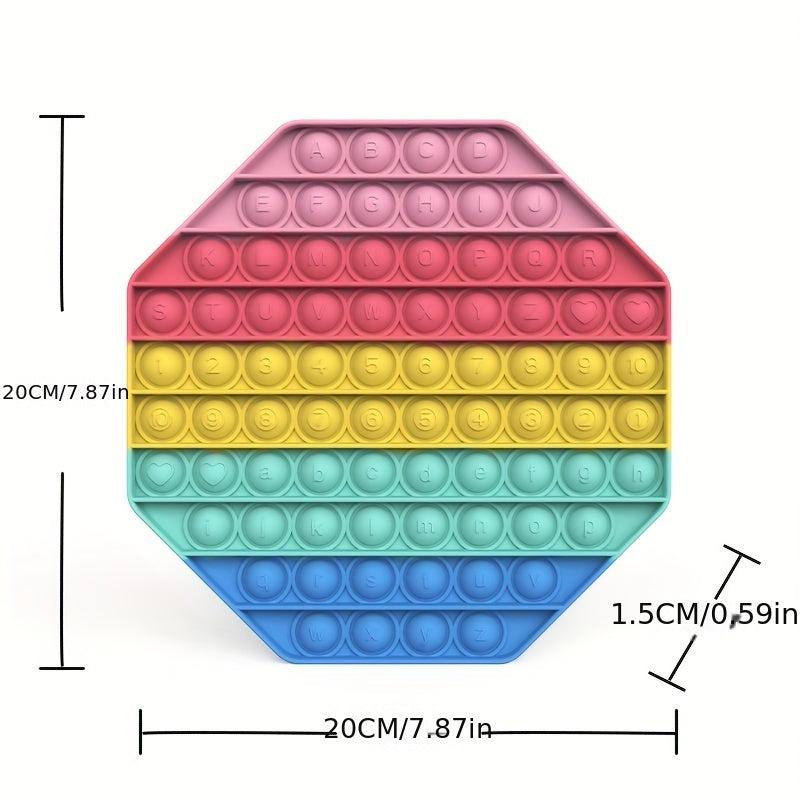 Jumbo Pop Popper Sensory Stress Relief Game Circular Round Rainbow