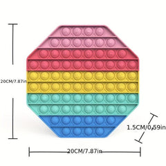 Jumbo Pop Popper Sensory Stress Relief Game Circular Round Rainbow