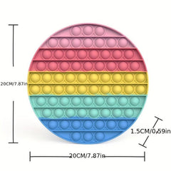 Jumbo Pop Popper Sensory Stress Relief Game Circular Round Rainbow