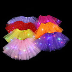 LED Light Princess Skirt Wedding Party Dancing Miniskirt