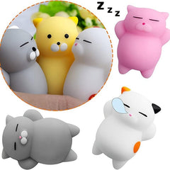 5pcs Squishy Cat Set Soft Kitties Stress Relief Toy Teens Kids Women