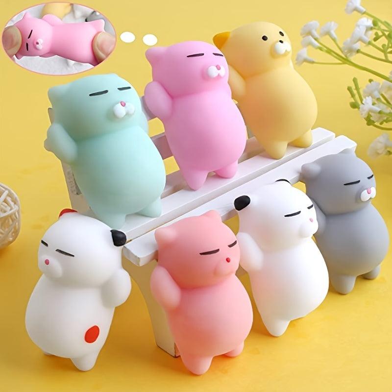 5pcs Squishy Cat Set Soft Kitties Stress Relief Toy Teens Kids Women