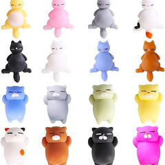 5pcs Squishy Cat Set Soft Kitties Stress Relief Toy Teens Kids Women