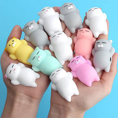 5pcs Squishy Cat Set Soft Kitties Stress Relief Toy Teens Kids Women