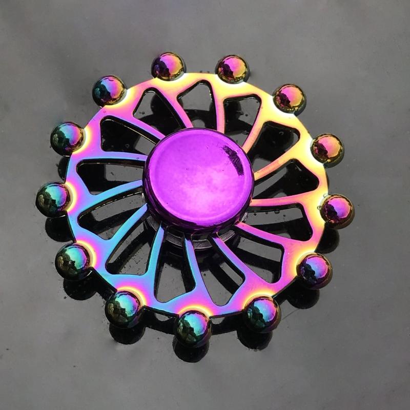 Rainbow Fidget Spinner Metal Finger Toy High Speed Manual Spinner