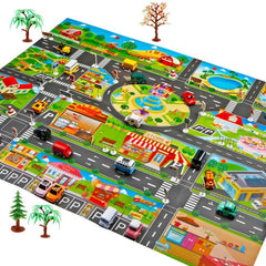 Kids City Traffic Road Map Play Mat with Car Parking Lot