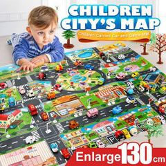 Kids City Traffic Road Map Play Mat with Car Parking Lot