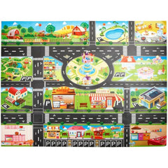 Kids City Traffic Road Map Play Mat with Car Parking Lot