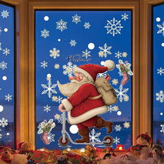 Christmas Wall Stickers Santa Claus Skateboards PVC Waterproof Removable Decals