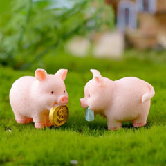 3 pcs Lucky Pig Figurine Statue DIY Table Ornament Car Dashboard Dolls