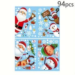94pcs Christmas Snowflake Window Clings Stickers Xmas Decals Decorations Holiday