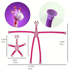 Suction Cup Giraffe Toy Telescopic Tube Fidget Toys Pop Tubes Sensory Toys
