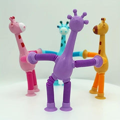 Suction Cup Giraffe Toy Telescopic Tube Fidget Toys Pop Tubes Sensory Toys