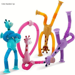 Suction Cup Giraffe Toy Telescopic Tube Fidget Toys Pop Tubes Sensory Toys