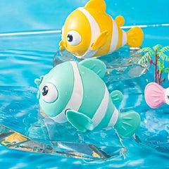 Swimming Fish Bath Toy for Kids, Wind Up Floating Bathtub Water Toys
