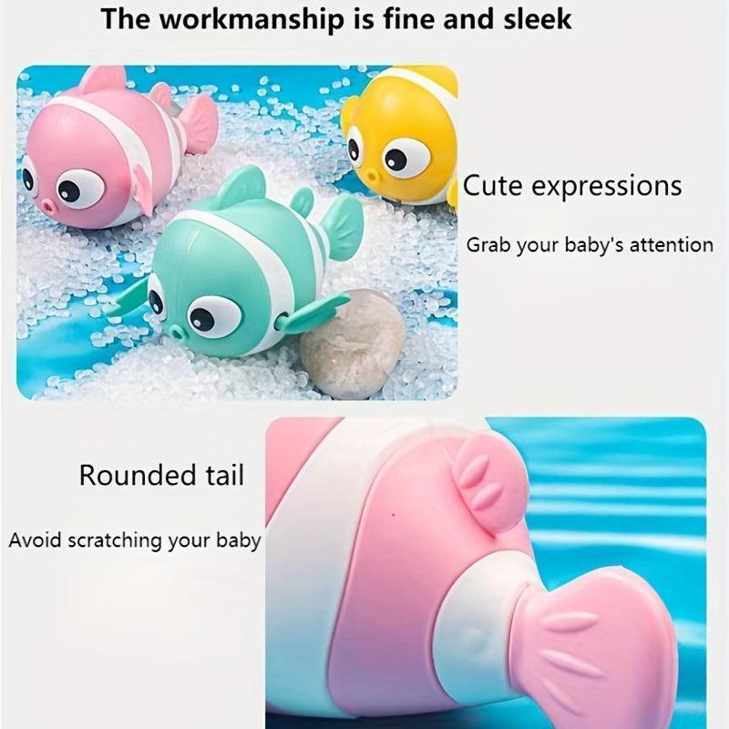 Swimming Fish Bath Toy for Kids, Wind Up Floating Bathtub Water Toys