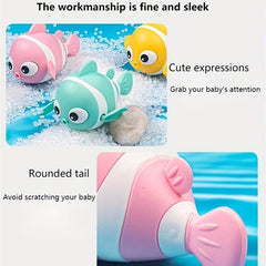 Swimming Fish Bath Toy for Kids, Wind Up Floating Bathtub Water Toys