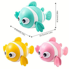 Swimming Fish Bath Toy for Kids, Wind Up Floating Bathtub Water Toys