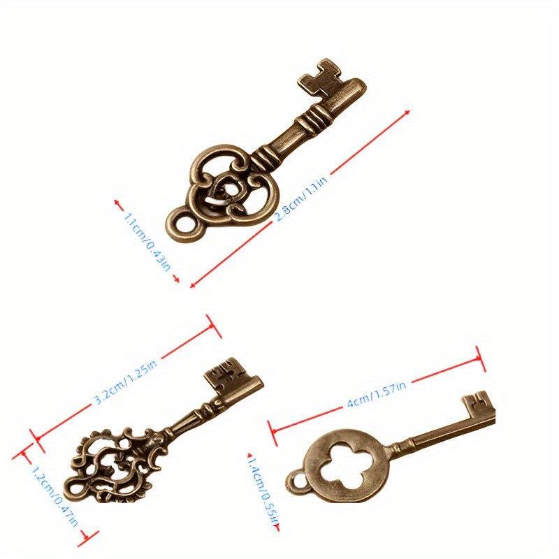 3pcs 5.89cm Large Skeleton Key Bronze & Brass Retro Style for Parties