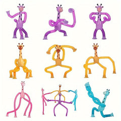 4pcs Giraffe Stretching Toy Suction Cup Variety Shape Decompression