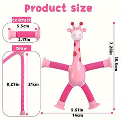 4pcs Giraffe Stretching Toy Suction Cup Variety Shape Decompression