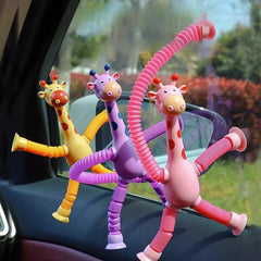 4pcs Giraffe Stretching Toy Suction Cup Variety Shape Decompression