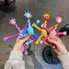 4pcs Giraffe Stretching Toy Suction Cup Variety Shape Decompression