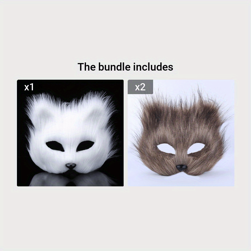 Furry Fox Masks Half Face Eye Mask Cosplay Props