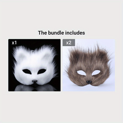 Furry Fox Masks Half Face Eye Mask Cosplay Props