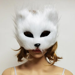 Furry Fox Masks Half Face Eye Mask Cosplay Props