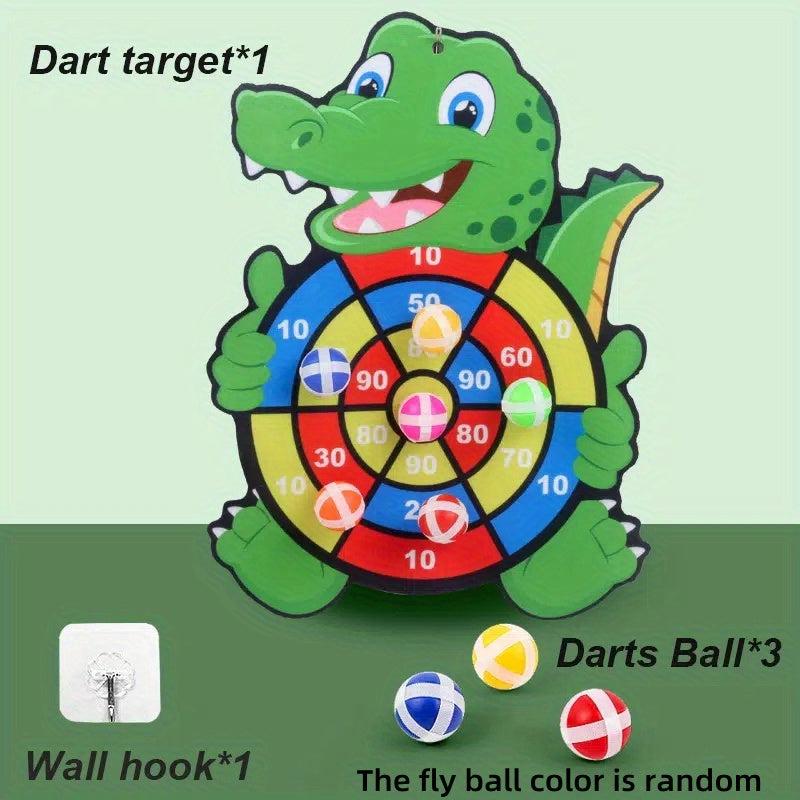 Kids Sticky Ball Dart Plate Cartoon Fun Dart Plate Fleece