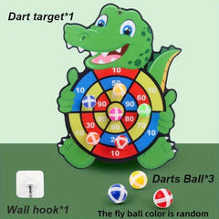 Kids Sticky Ball Dart Plate Cartoon Fun Dart Plate Fleece