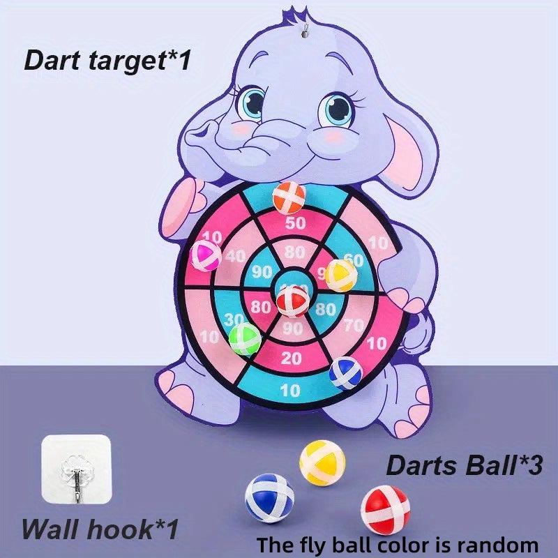 Kids Sticky Ball Dart Plate Cartoon Fun Dart Plate Fleece