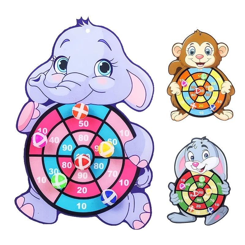 Kids Sticky Ball Dart Plate Cartoon Fun Dart Plate Fleece