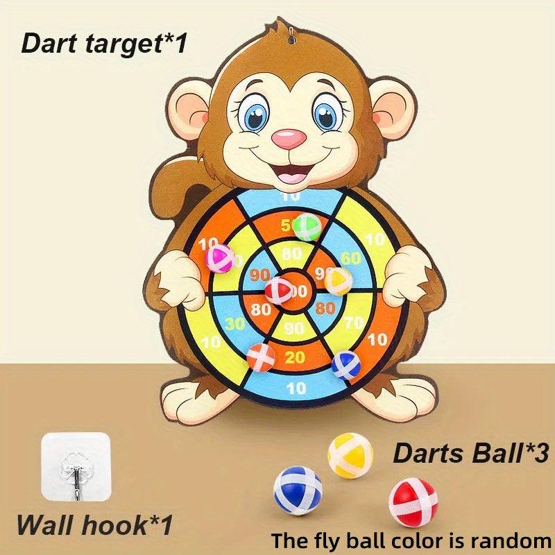 Kids Sticky Ball Dart Plate Cartoon Fun Dart Plate Fleece