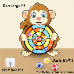 Kids Sticky Ball Dart Plate Cartoon Fun Dart Plate Fleece