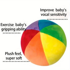 Montessori Plush Rainbow Balls Rattle Toy