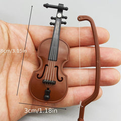 Mini Violin Model Toy Scene Shooting Doll House Accessories