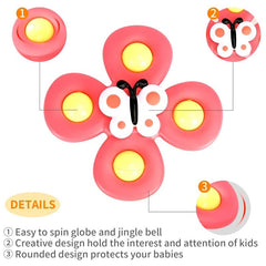 3pcs Suction Cup Spinner Toys for 1-3 Year Olds