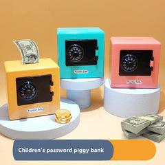 Mini Cartoon ATM Safe Piggy Bank Code Bank Home Decoration Cash Bill Box
