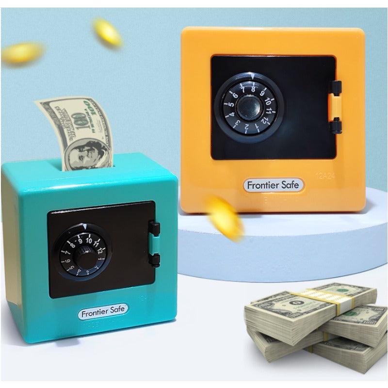 Mini Cartoon ATM Safe Piggy Bank Code Bank Home Decoration Cash Bill Box