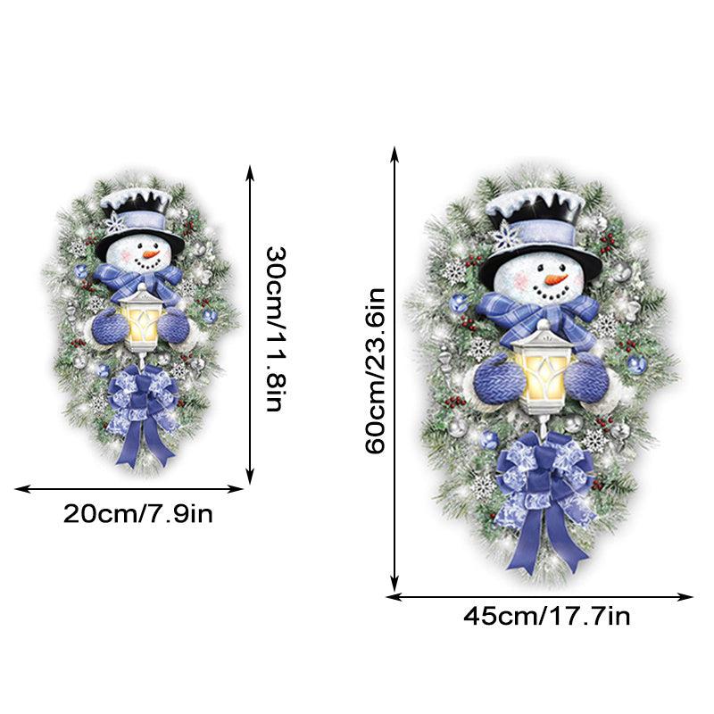 Christmas Decoration Stickers Snowman Wreath Xmas Year Door Wall Party Decor