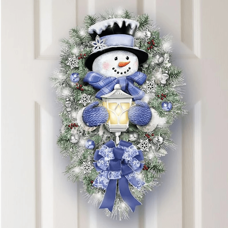 Christmas Decoration Stickers Snowman Wreath Xmas Year Door Wall Party Decor