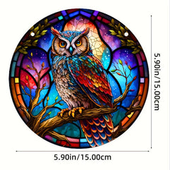 Colorful Owl Double Side Painted Suncatcher Gift